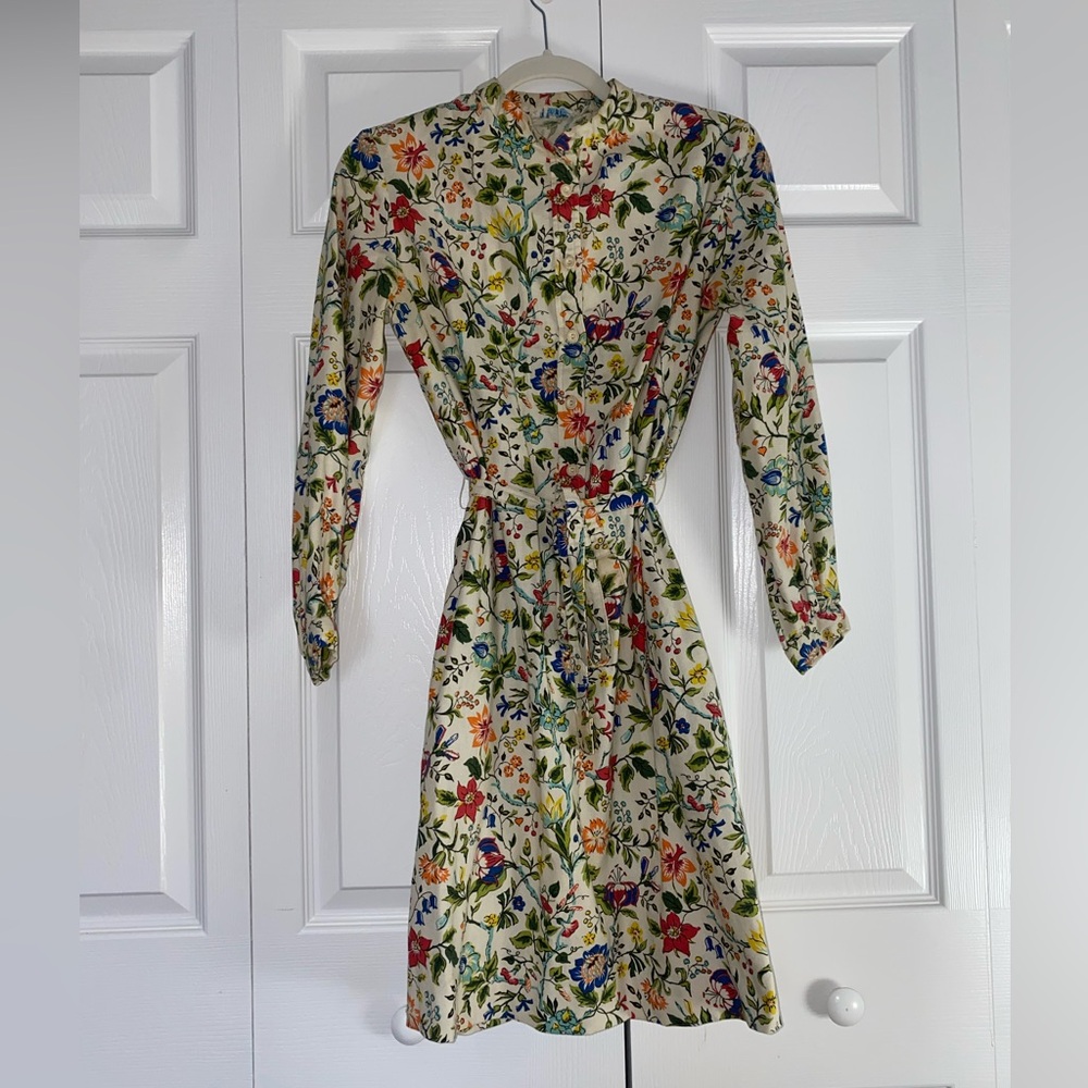 Floral Print Vintage Dress 70s